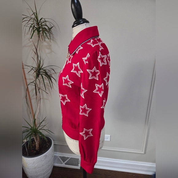 Vtg.St.John Collection By Mary Grey Women's Cardigan Sz.P (S)zippered White Star - Picture 4 of 11